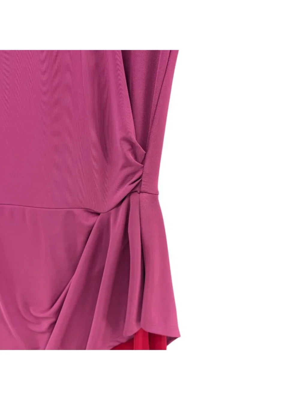Narciso Rodriguez Drapey Dress Mulberry Burgundy Colorblock Overlay Stretch Sz M